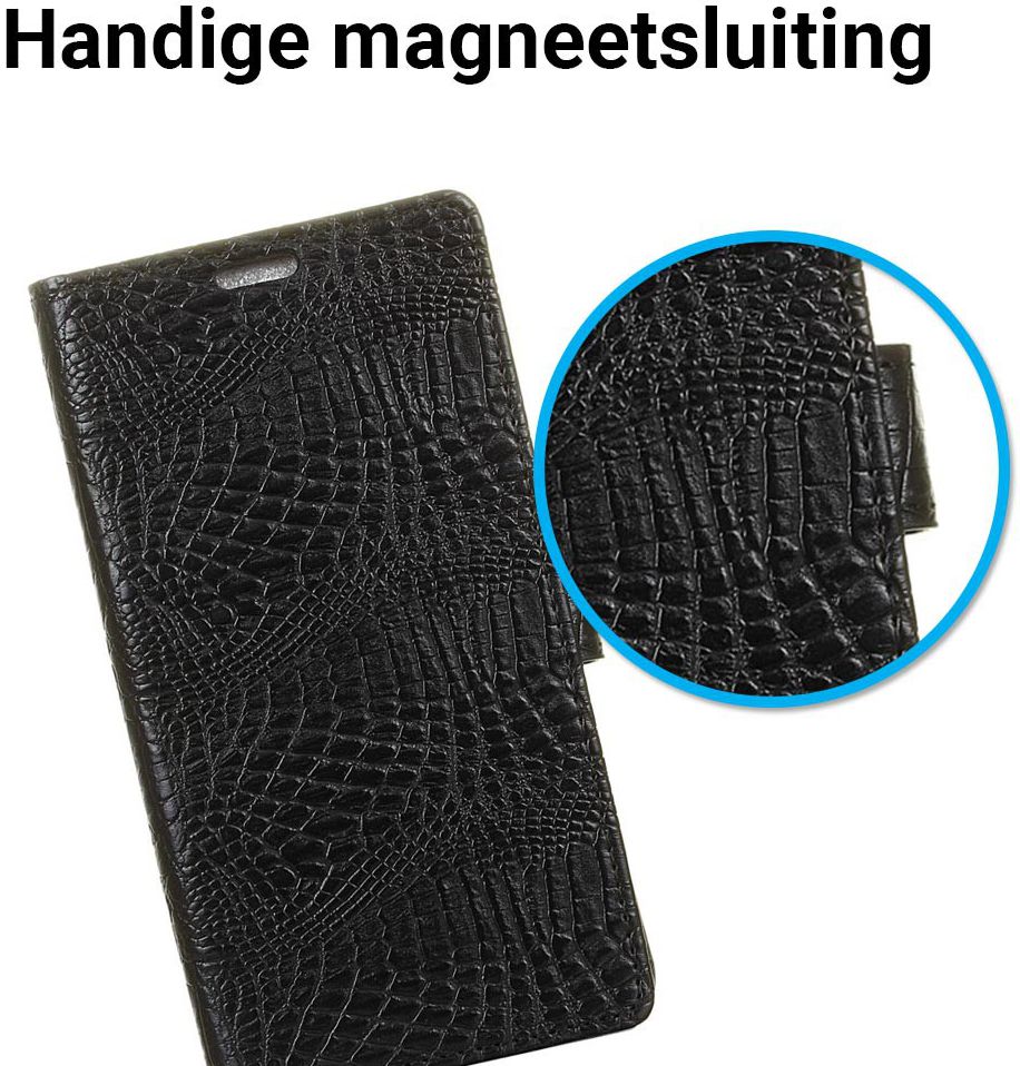 Samsung Galaxy S8 Krokodil Flipcase Zwart afbeelding 5