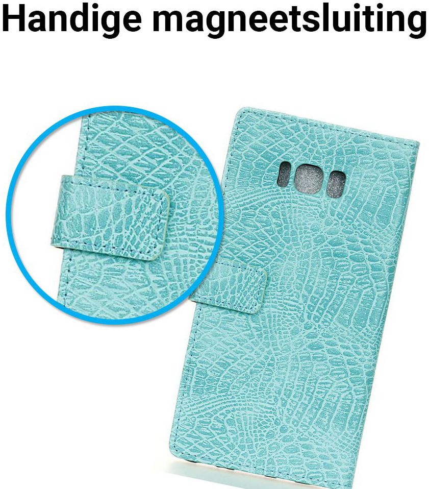 Samsung Galaxy S8 Krokodil Flipcase Blauw afbeelding 6