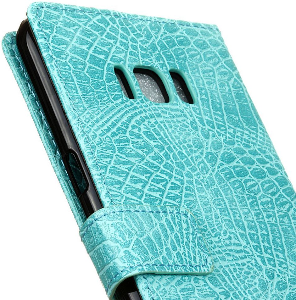Samsung Galaxy S8 Krokodil Flipcase Blauw afbeelding 11