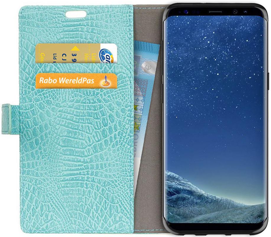 Samsung Galaxy S8 Krokodil Flipcase Blauw afbeelding 1