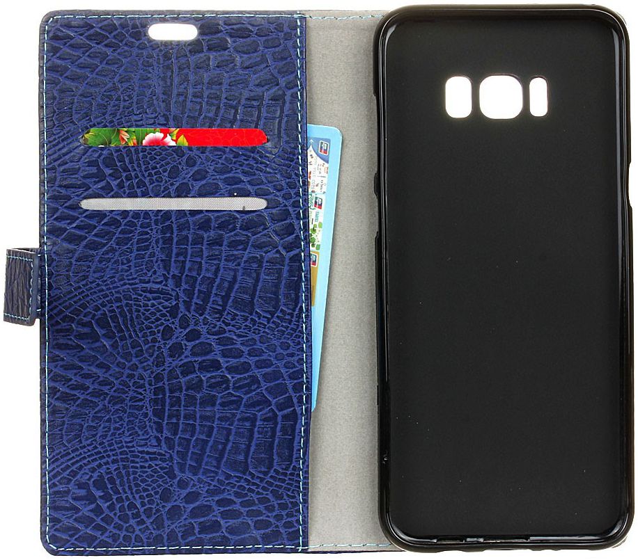 Samsung Galaxy S8 Krokodil Flipcase Donker Blauw afbeelding 12