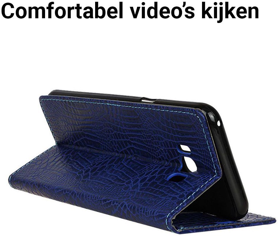 Samsung Galaxy S8 Krokodil Flipcase Donker Blauw afbeelding 6