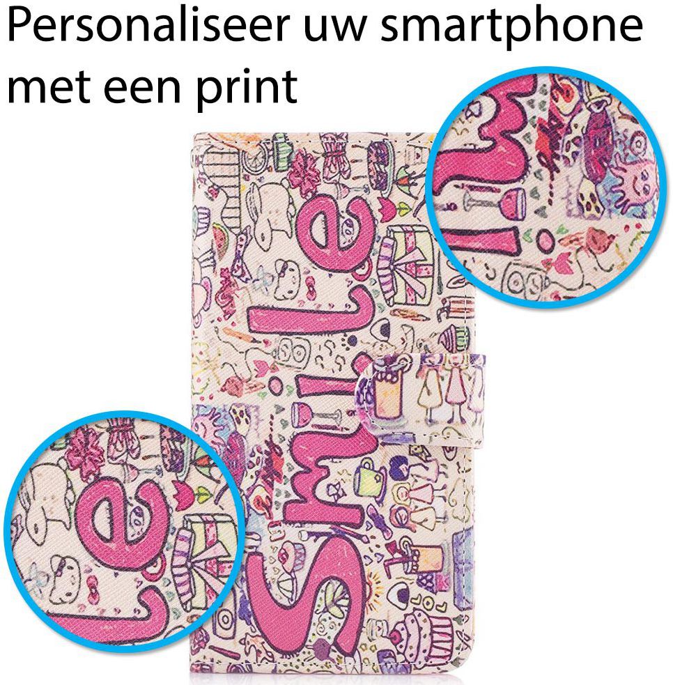 Samsung Galaxy S8 Portemonnee Print Hoesje Smile afbeelding 3