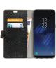 Samsung Galaxy S8 Plus Krokodil Portemonnee Case Zwart