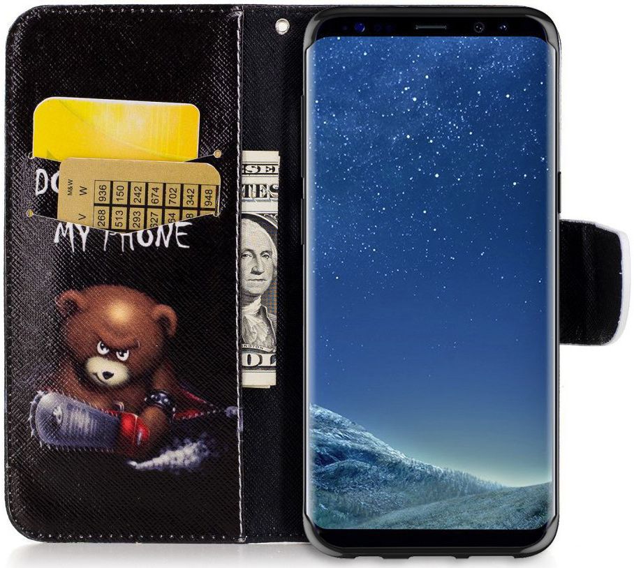 Samsung Galaxy S8 Portemonnee Print Hoesje Teddy afbeelding 2