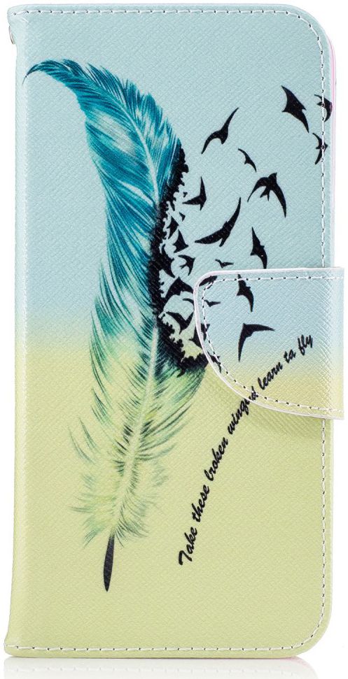 Samsung Galaxy S8 Portemonnee Print Hoesje Feather afbeelding 1