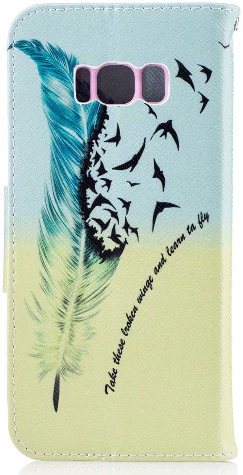 Samsung Galaxy S8 Portemonnee Print Hoesje Feather afbeelding 8