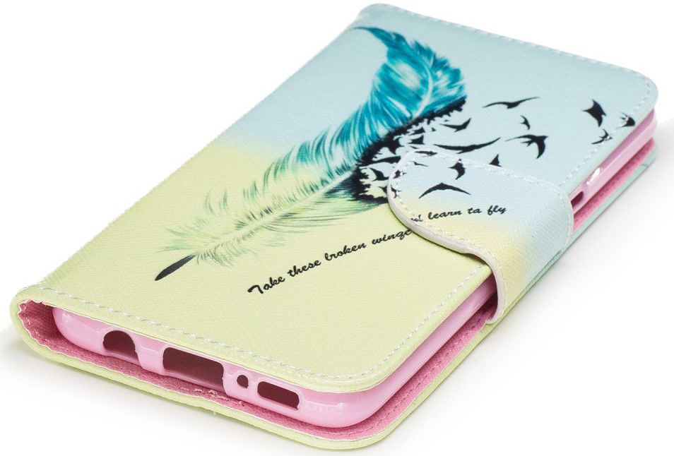 Samsung Galaxy S8 Portemonnee Print Hoesje Feather afbeelding 12