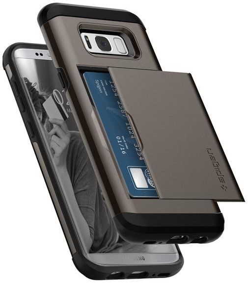 Spigen Slim Armor Card Slot Samsung Galaxy S8 Hoesje Gunmetal afbeelding 2