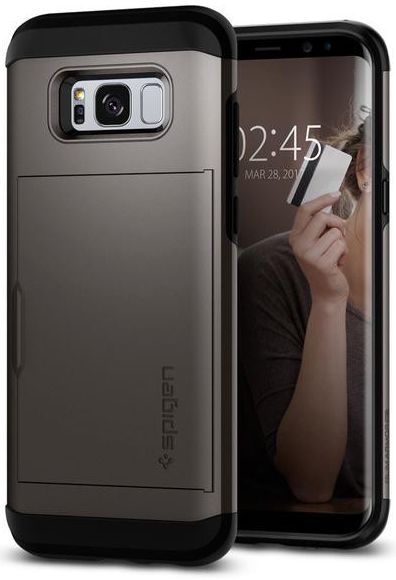 Spigen Slim Armor Card Slot Samsung Galaxy S8 Hoesje Gunmetal afbeelding 4