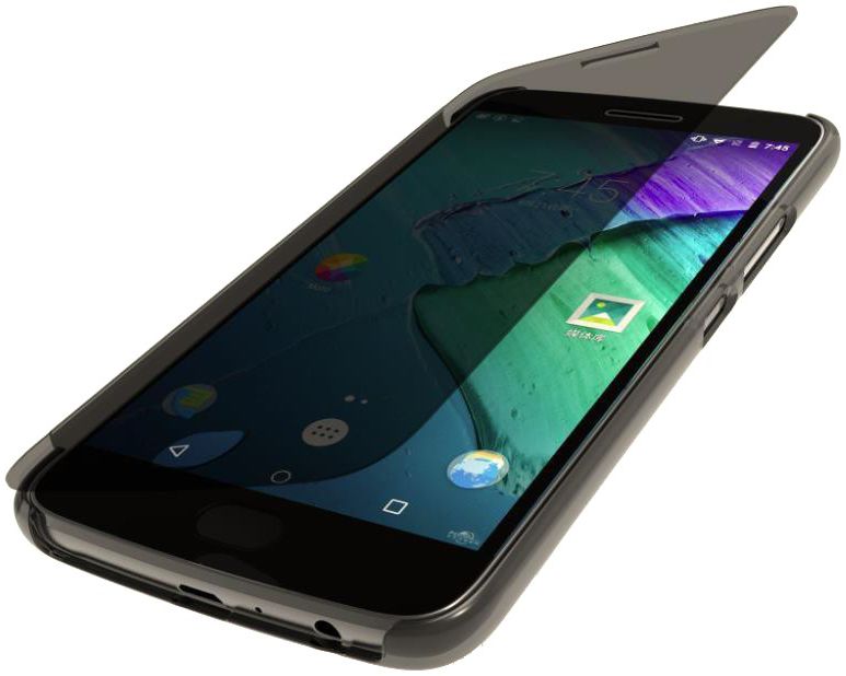 Originele Moto G5 touch flip cover zwart afbeelding 1