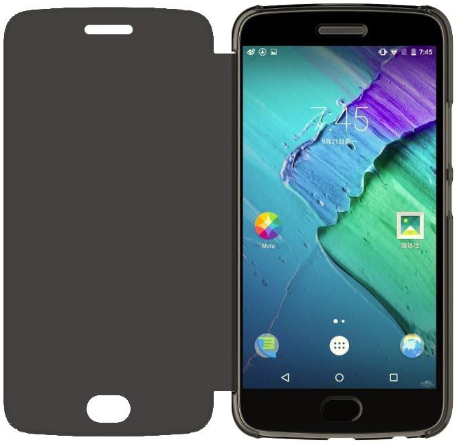 Originele Moto G5 touch flip cover zwart afbeelding 4