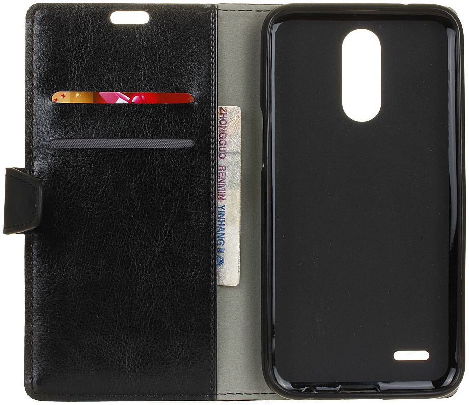 LG K10 (2017) Portemonnee Hoesje met Standaard Zwart afbeelding 12