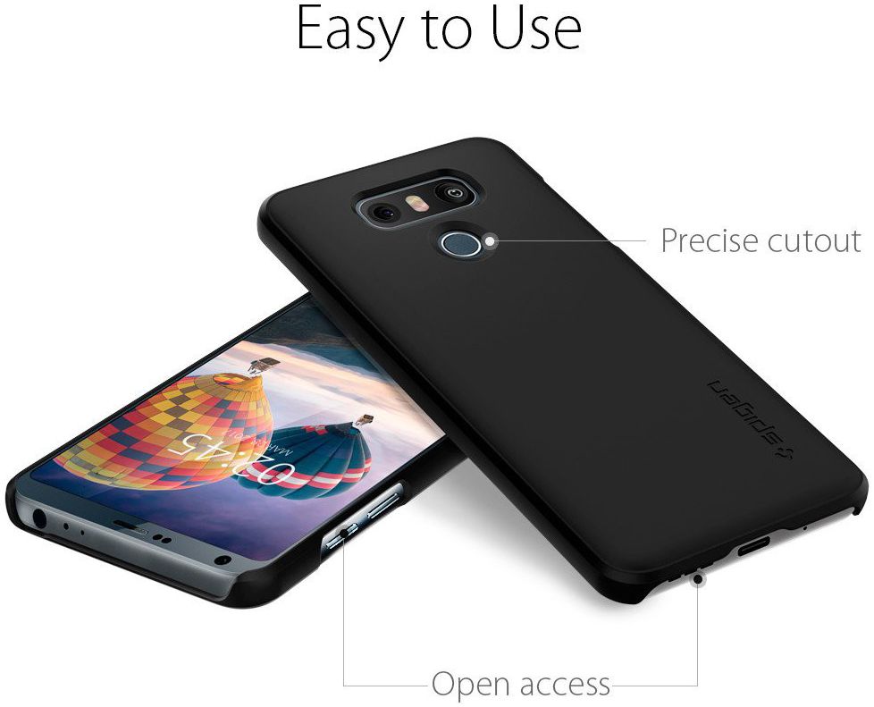 Spigen Thin Fit Case LG G6 Shimmery Zwart afbeelding 3