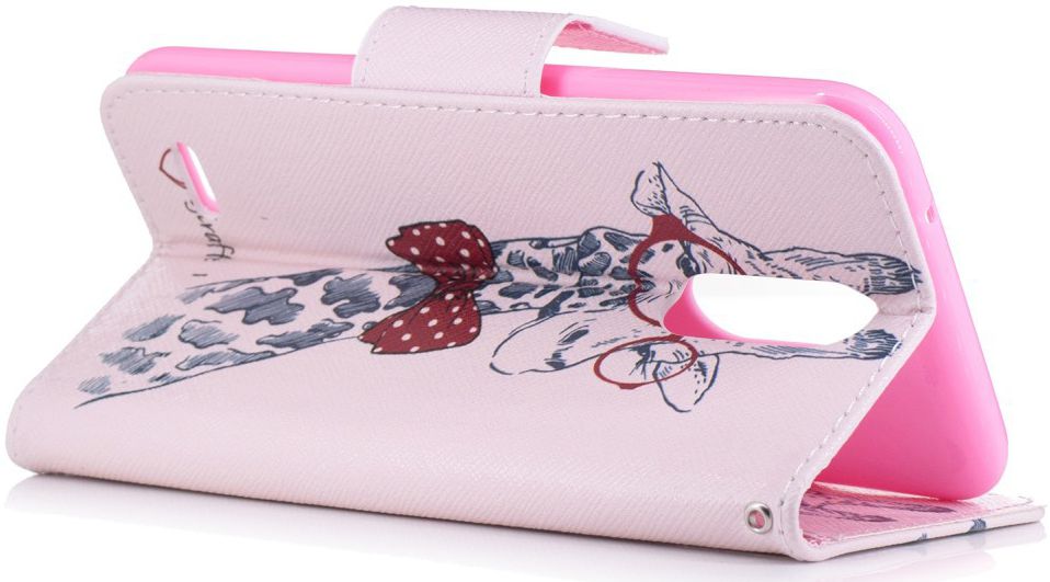LG K10 (2017) Wallet Case Giraffe afbeelding 6