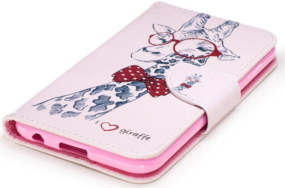 LG K10 (2017) Wallet Case Giraffe afbeelding 7
