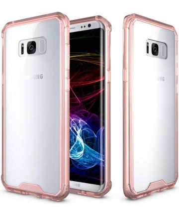 Samsung Galaxy S8 Plus Hoesje Armor Backcover Transparant Rose Gold Hoesjes