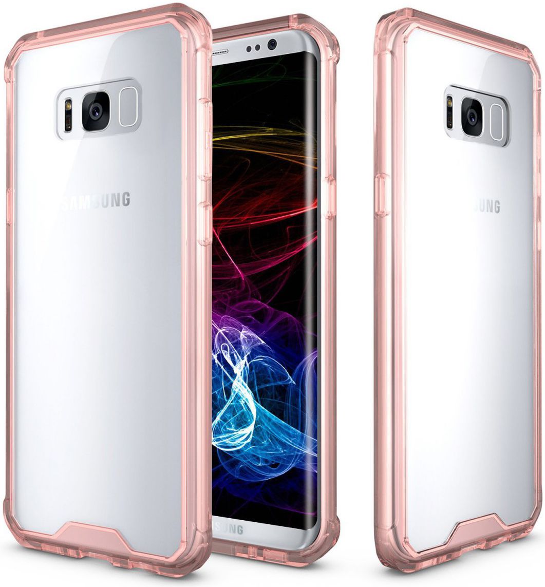 Samsung Galaxy S8 Plus Hoesje Armor Backcover Transparant Rose Gold afbeelding 1