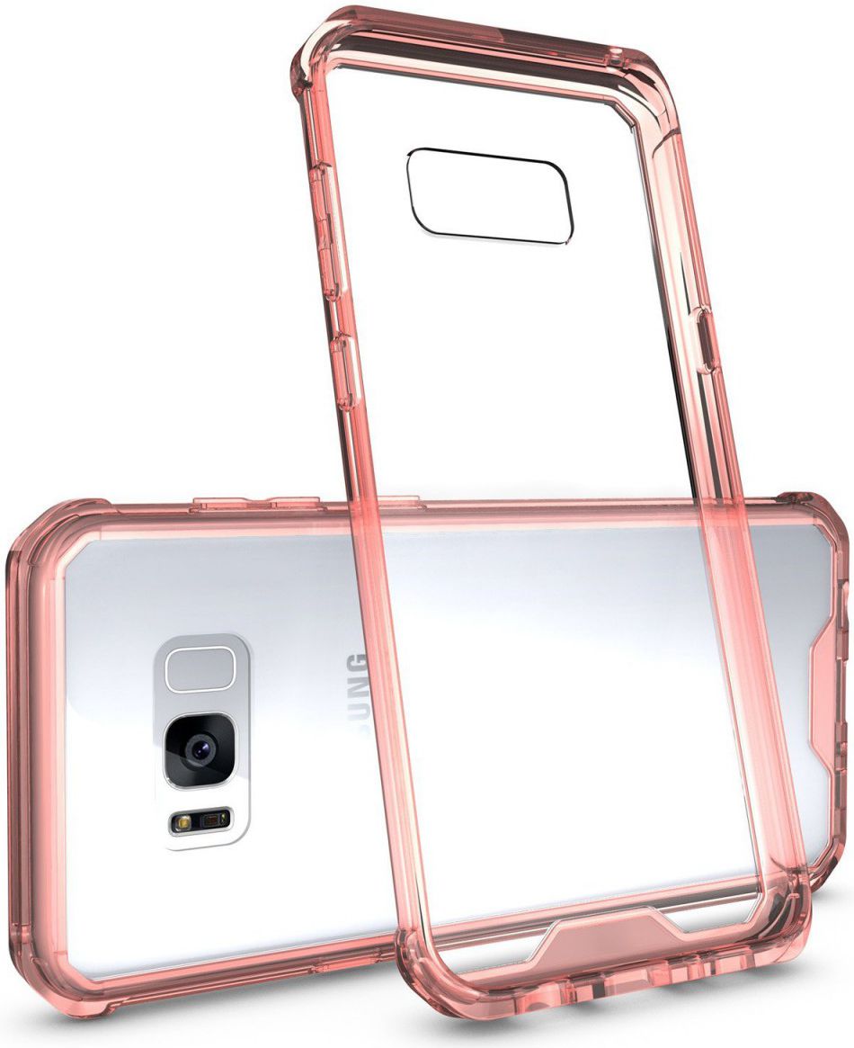 Samsung Galaxy S8 Plus Hoesje Armor Backcover Transparant Rose Gold afbeelding 2