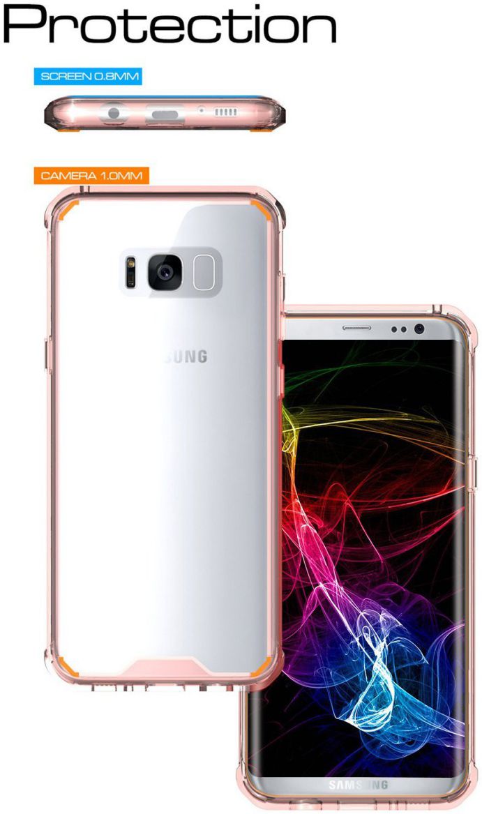 Samsung Galaxy S8 Plus Hoesje Armor Backcover Transparant Rose Gold afbeelding 4