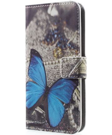 Huawei P10 Portemonnee Print Hoesje Vlinder Hoesjes