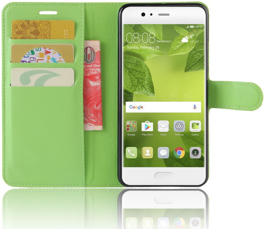 Huawei P10 Plus Portemonnee Hoesje Groen afbeelding 2