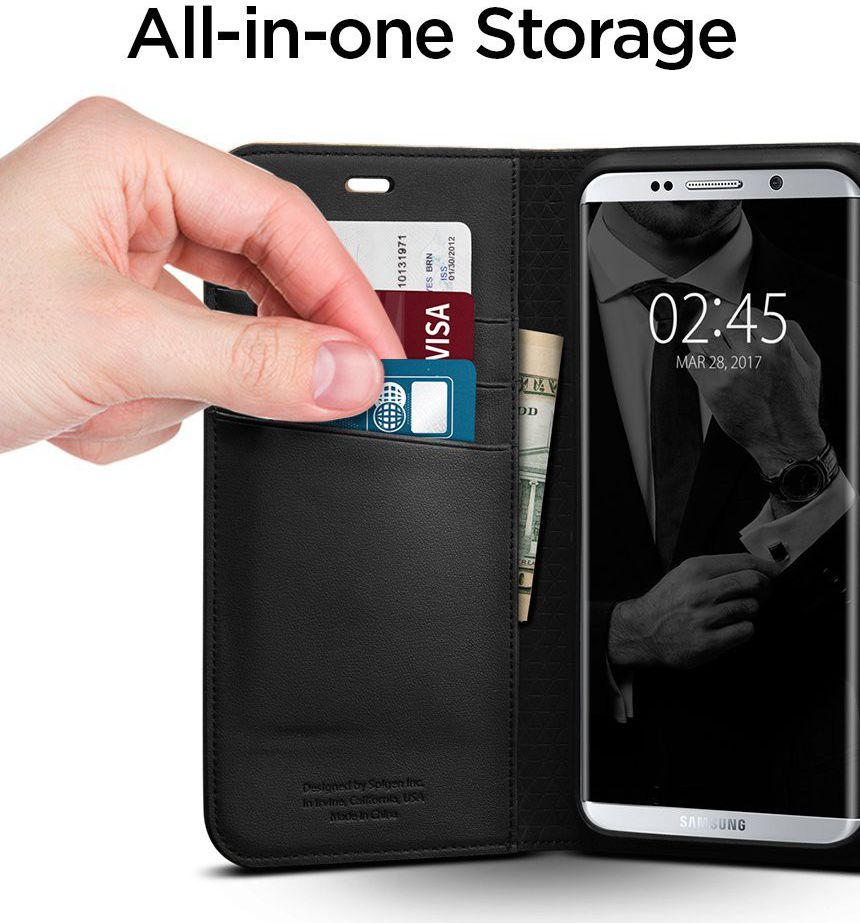 Spigen Wallet S Flip Hoesje Samsung Galaxy S8 Plus Zwart afbeelding 7