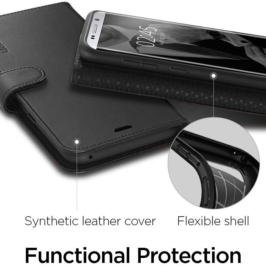 Spigen Wallet S Flip Hoesje Samsung Galaxy S8 Plus Zwart afbeelding 9