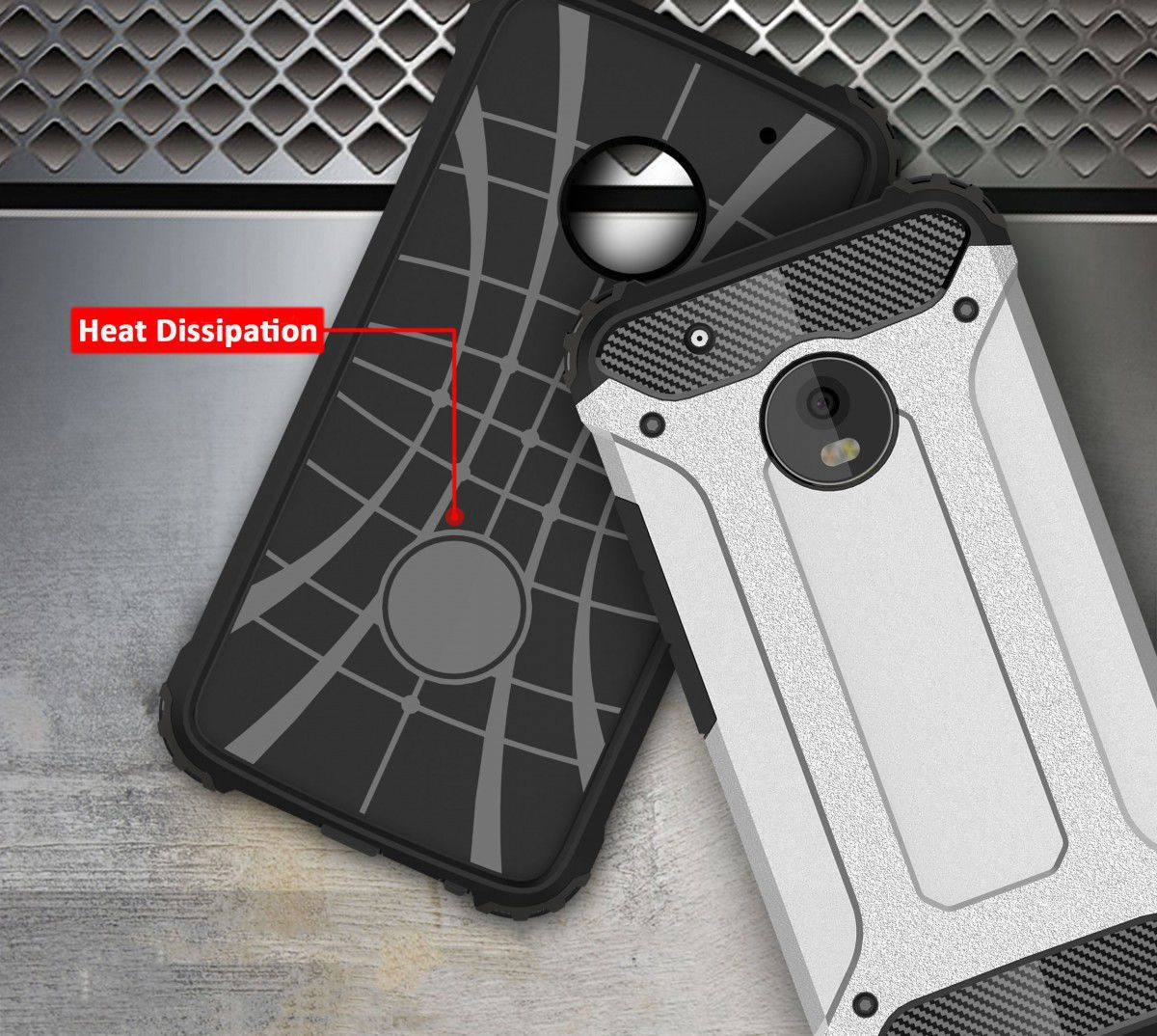 Motorola Moto G5 Hybride Hoesje Zwart afbeelding 4