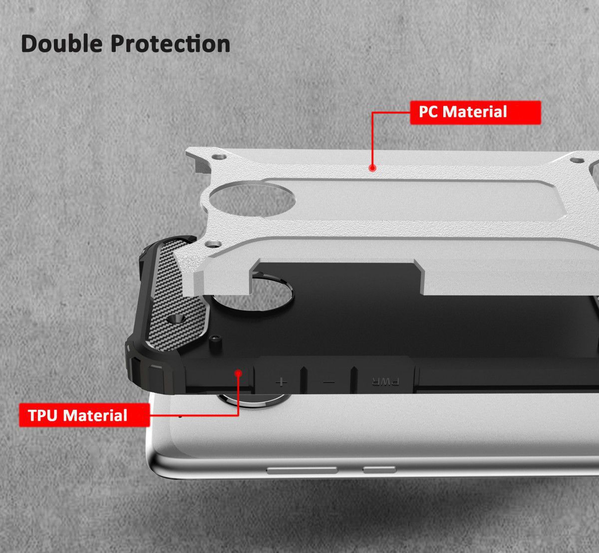 Motorola Moto G5 Hybride Hoesje Zwart afbeelding 5