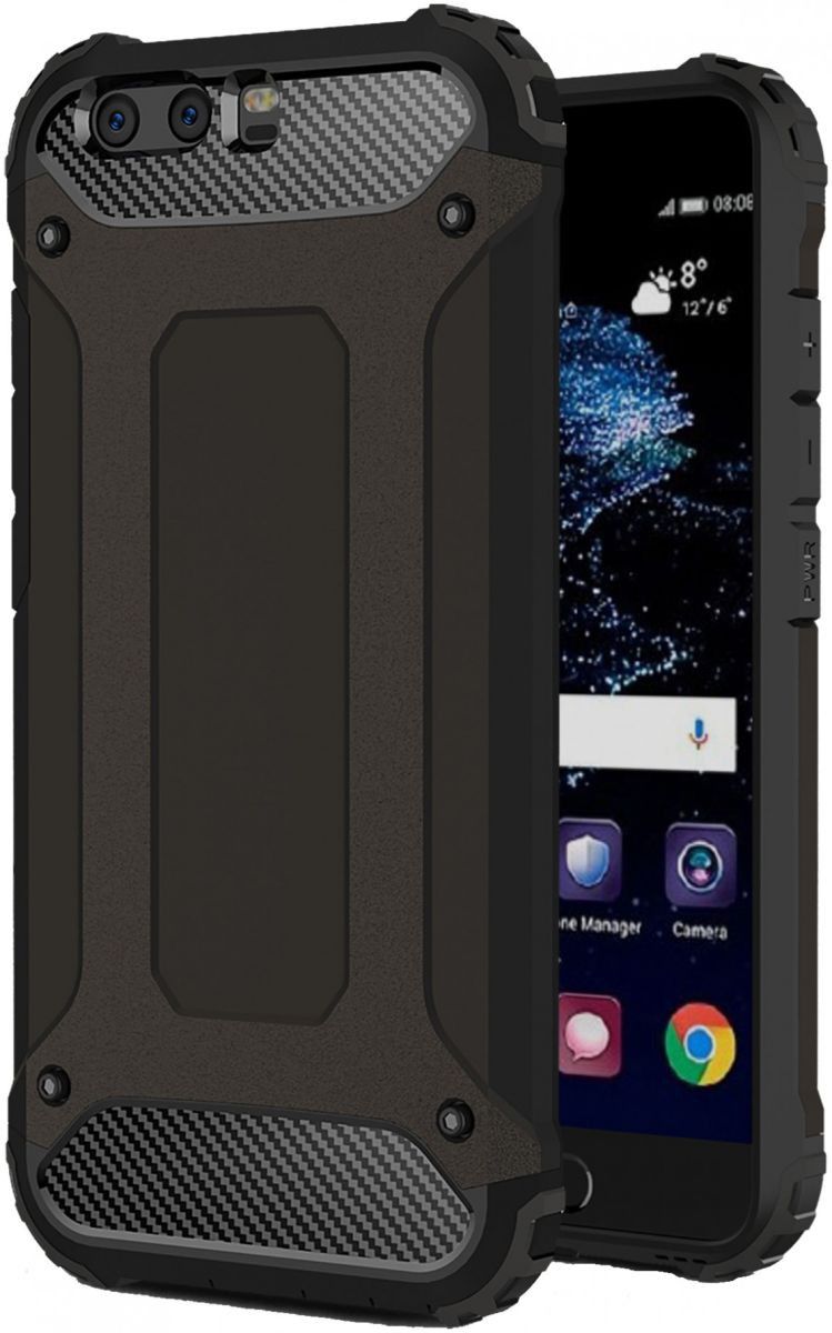Huawei P10 Hybride Hoesje Zwart afbeelding 1