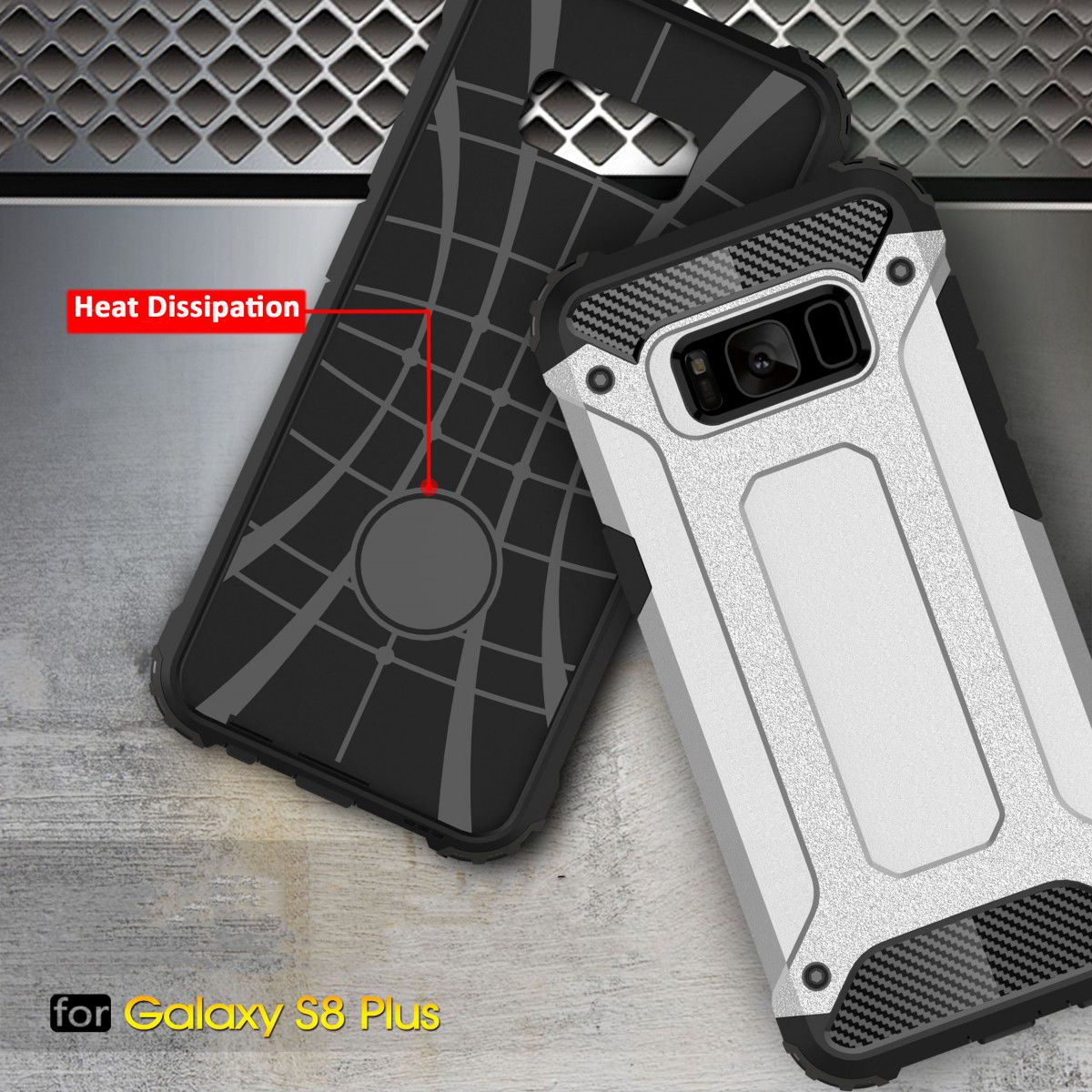 Samsung Galaxy S8 Plus Hybride Hoesje Zwart afbeelding 5