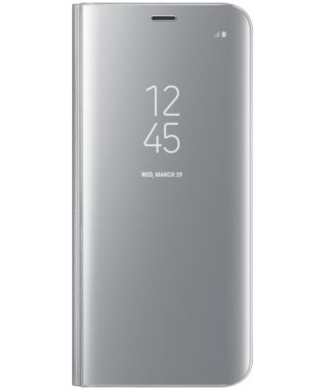Samsung Galaxy S8 Clear View Flip Case Zilver Hoesjes