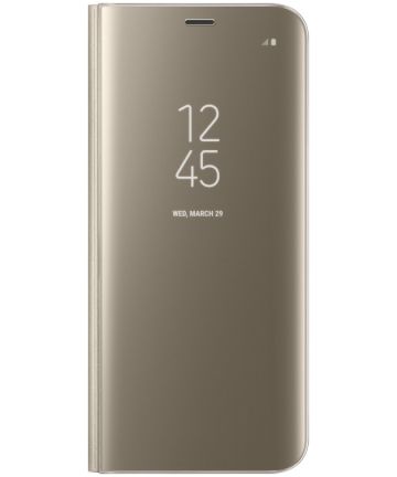 Samsung Galaxy S8 Clear View Flip Case Goud Hoesjes