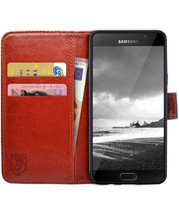 Rosso Samsung Galaxy A5 2016 Hoesje Premium Book Cover Bruin Hoesjes