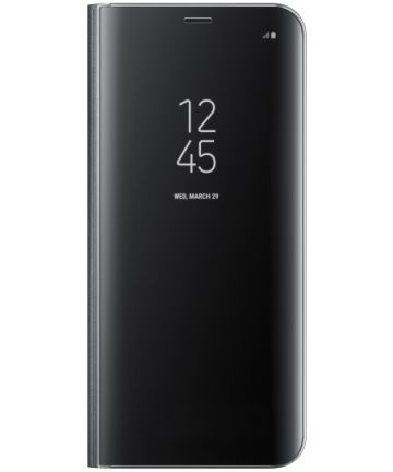 Samsung Galaxy S8 Plus Clear View Flip Case met Standaard Zwart Hoesjes