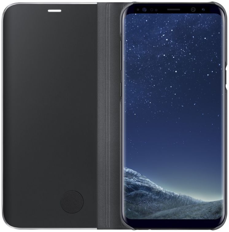 Samsung Galaxy S8 Plus Clear View Flip Case met Standaard Zwart afbeelding 3