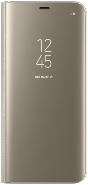 Samsung Galaxy S8 Plus Clear View Flip Case met Standaard Goud afbeelding 1