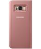 Samsung Galaxy S8 Plus Clear View Flip Case met Standaard Roze