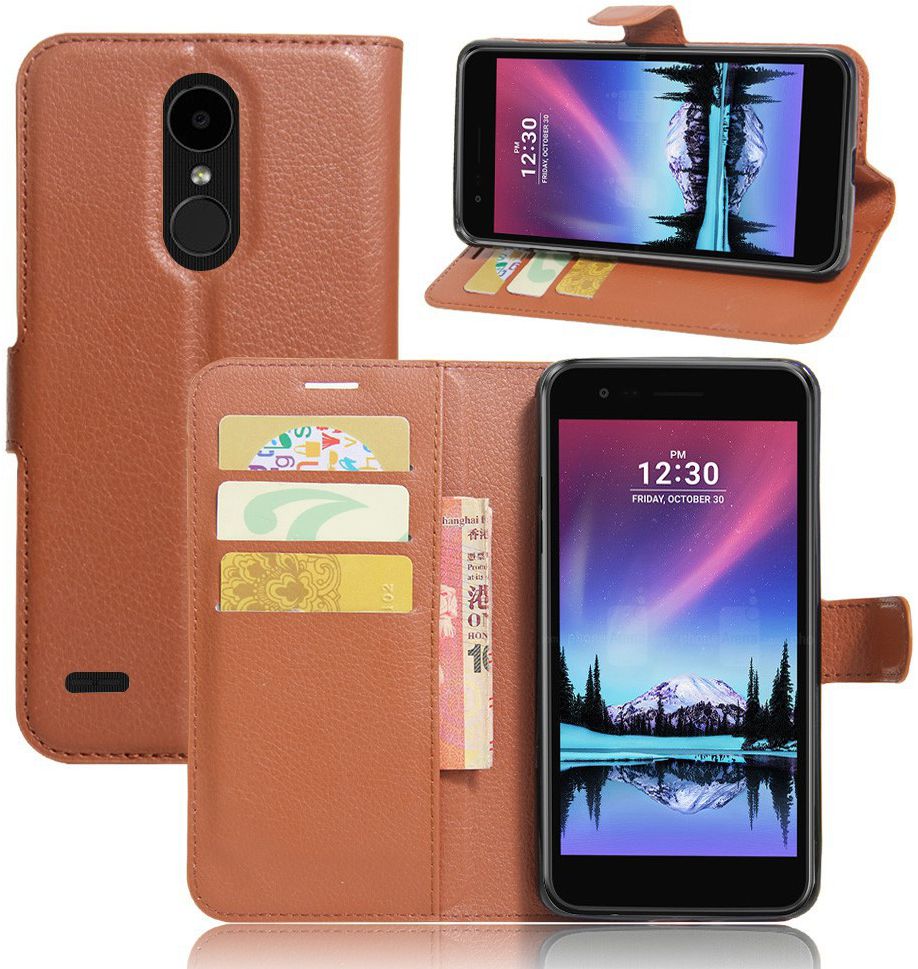 LG K10 (2017) Wallet Case Bruin afbeelding 1