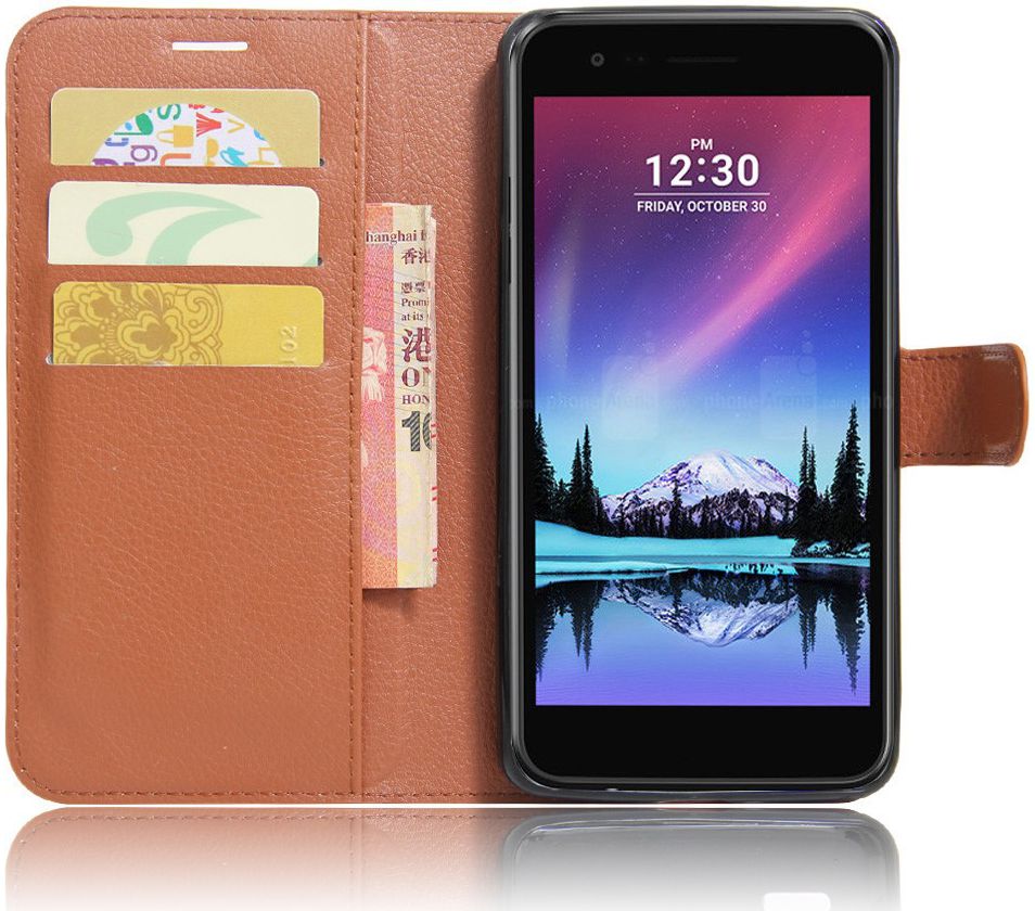 LG K10 (2017) Wallet Case Bruin afbeelding 3