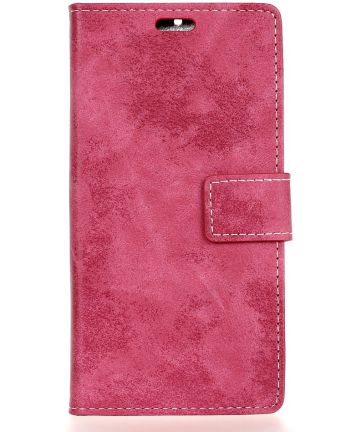 LG K8 (2017) Vintage Portemonnee Hoesje Roze Hoesjes