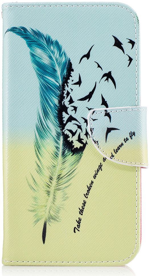 Motorola Moto G5 Plus Portemonnee Hoesje Feathers afbeelding 1
