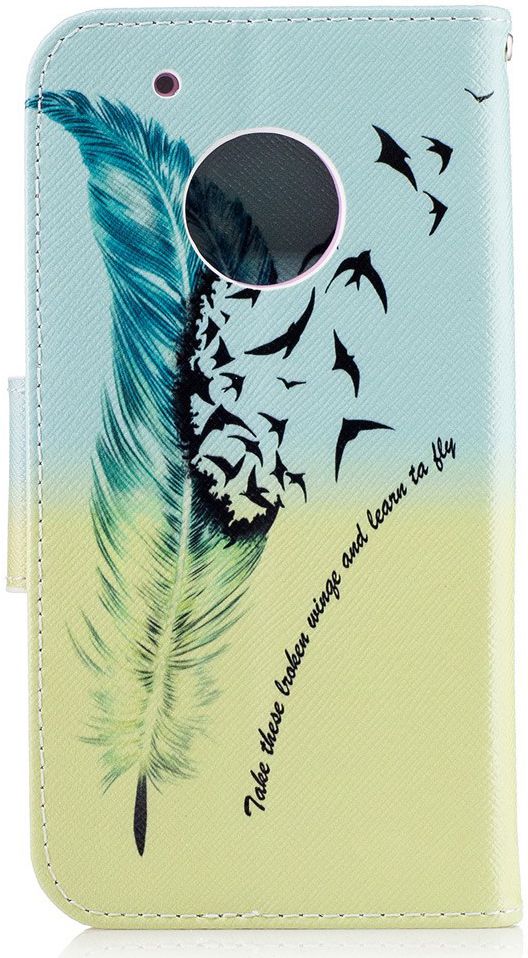 Motorola Moto G5 Plus Portemonnee Hoesje Feathers afbeelding 5