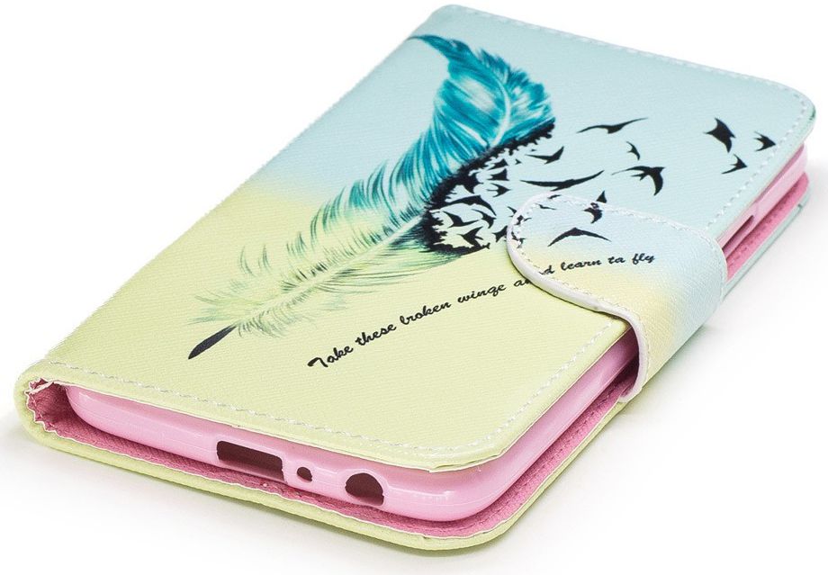 Motorola Moto G5 Plus Portemonnee Hoesje Feathers afbeelding 8