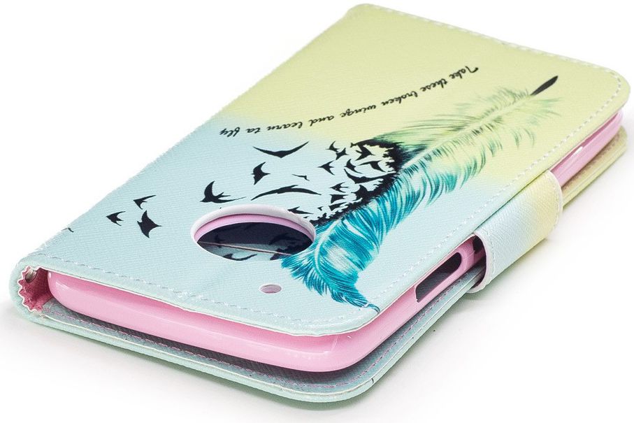Motorola Moto G5 Plus Portemonnee Hoesje Feathers afbeelding 9