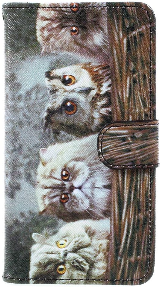 Samsung Galaxy A5 (2017) Portemonnee Print Hoesje Kat en Uil afbeelding 1