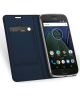 Motorola Moto G5 Plus Luxe Portemonnee Hoesje Blauw