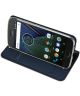 Motorola Moto G5 Plus Luxe Portemonnee Hoesje Blauw
