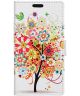 LG K8 (2017) Portemonnee Print Hoesje Colourful Flower Tree